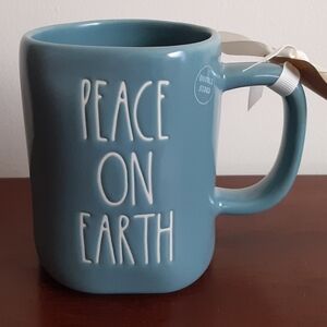 Rae Dunn Blue Peace On Earth Angel Mug